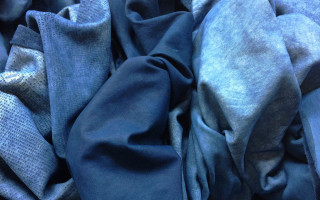Indigo leather