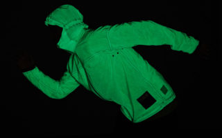 Solar charged jacket glows in the dark like kryptonite