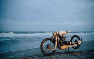 A wooden motorcycle powered by algae