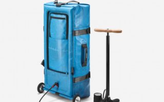 Zippelin: an inflatable travel bag from recycled truck tarpaulins