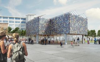 The People’s Pavilion is made from borrowed materials