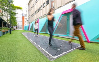 Energy-generating pavement turns footsteps in electricity