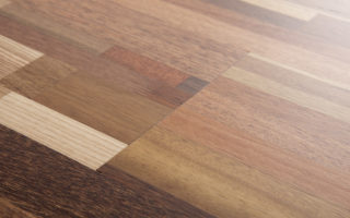 Recycled wood laminate