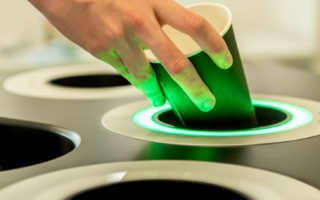 Smart recycling bin determines the material type of your waste
