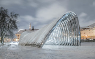 NAWA pavilion is made from inflated steel arches