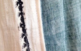 Hand-woven scarves printed with pollution