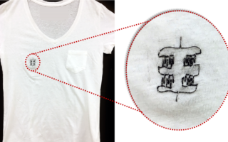 Embroidering batteries onto garments