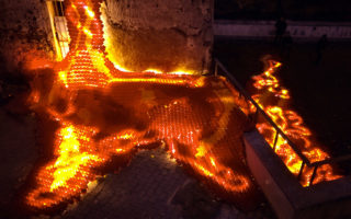 A ‘lava river’ made from paper origami