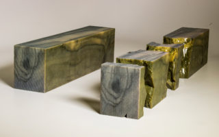 3D printed block of digital wood has an internal grain