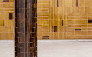 Tiles glazed with volcanic ash
