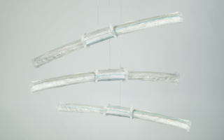 Lamps made from recycled fishing nets