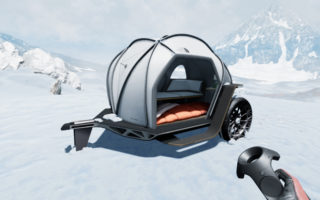 A lightweight camper made of ultra-breathable fabric