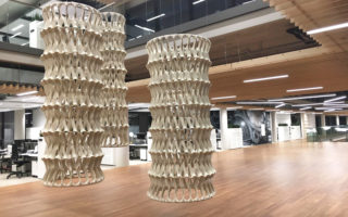 Acoustic divider system made from locally sourced materials