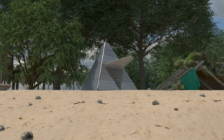 An emergency shelter made of recycled plastic bottles