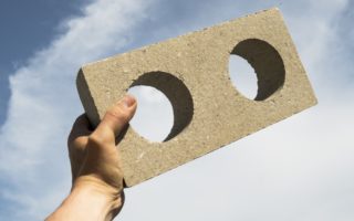Drywall bricks made of construction waste