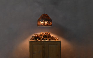 Lamps made of fallen leaves