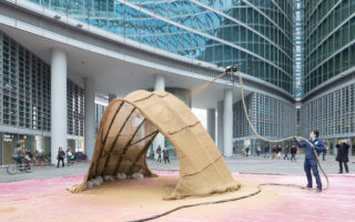 More mud-spraying drones to build emergency homes