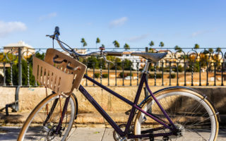 A bicycle made of recycled coffee capsules