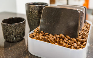 Interior products made from recycled coffee grounds
