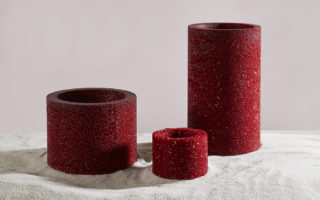 Objects made from production waste of glass beads