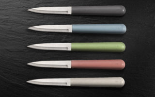 Kitchen knives with a rice-based handle