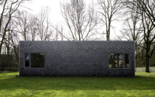 Façade cladding made of 100 per cent recycled plastic