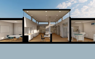 A modular hospital made of wood and metal “Velcro”