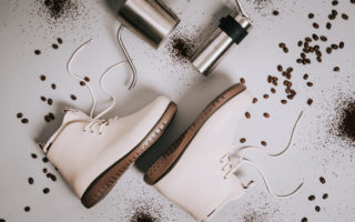 Waterproof boots made from upcycled coffee grounds
