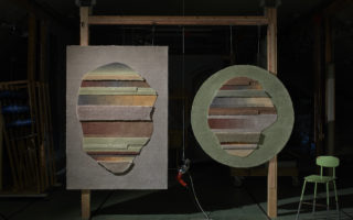 Linen rugs dyed with botanical and metal waste