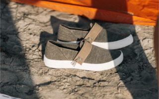 A shoe made with algae polyurethane
