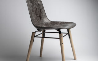 A chair made of solid wool