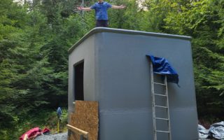 Inflatable concrete constructions