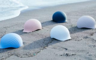 A helmet made of upcycled shell waste