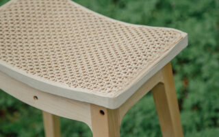 A stool made with 3D printed waste wood ‘textile’