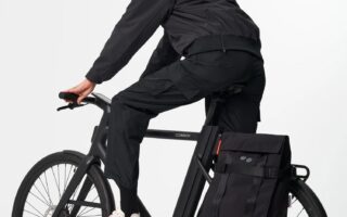 A bicycle bag made of oil from recycled tires