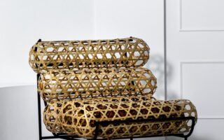 A chair made with traditional bamboo weaving techniques