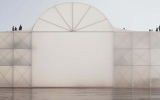 A floating cathedral made of urban waste