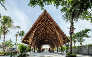 A dining hall made of bamboo