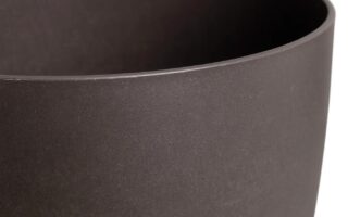 A flower pot made of coffee grounds