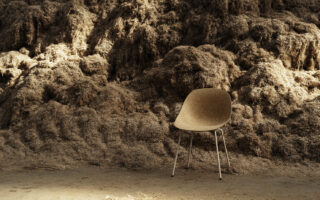 A chair made of eelgrass and hemp