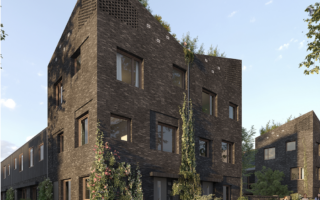 A construction project using CO2 negative facing bricks