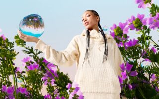 A hoodie made of recycled cotton textile waste