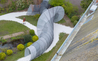 A 3D knitted textile installation