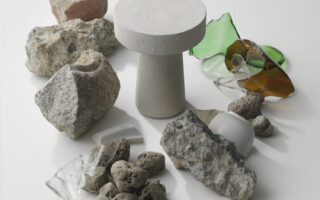 A portable light made of industrial waste