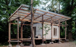 A Circular Pavilion Built Entirely from Reused Materials