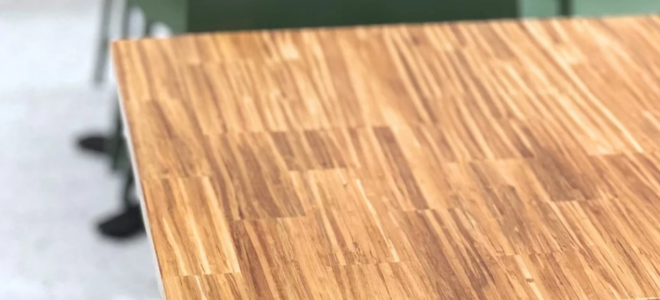 Circular Tables Made From Recycled Chopsticks At Raffles City Singapore